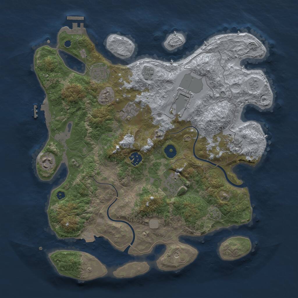 Rust Map: Procedural Map, Size: 3600, Seed: 811, 14 Monuments
