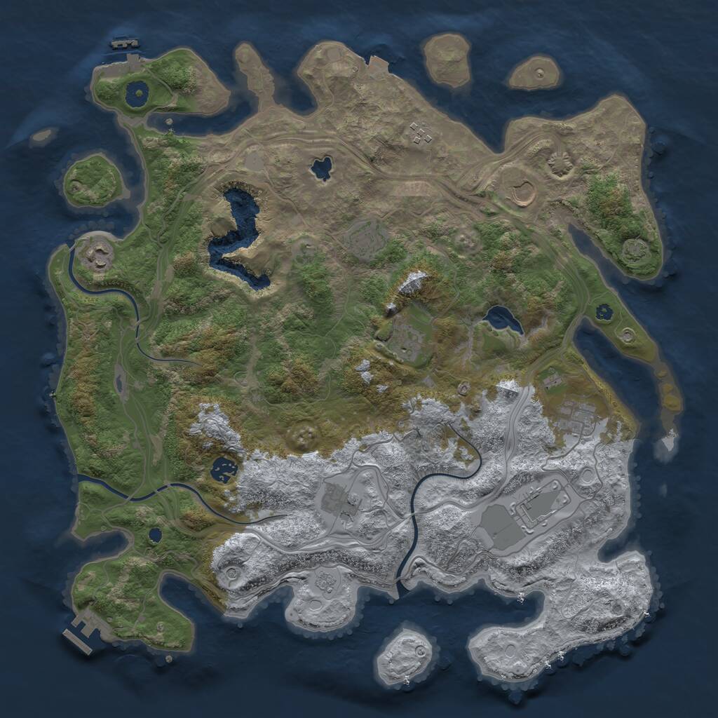 Rust Map: Procedural Map, Size: 4250, Seed: 30091993, 15 Monuments