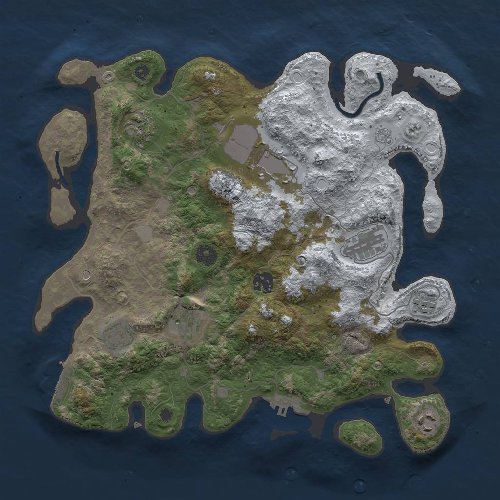 Rust Map: Procedural Map, Size: 3500, Seed: 1522769936, 17 Monuments