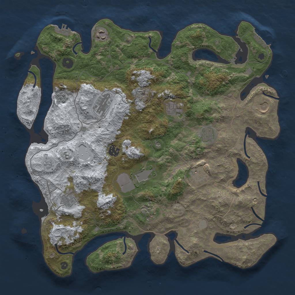 Rust Map: Procedural Map, Size: 4000, Seed: 1451092928, 20 Monuments