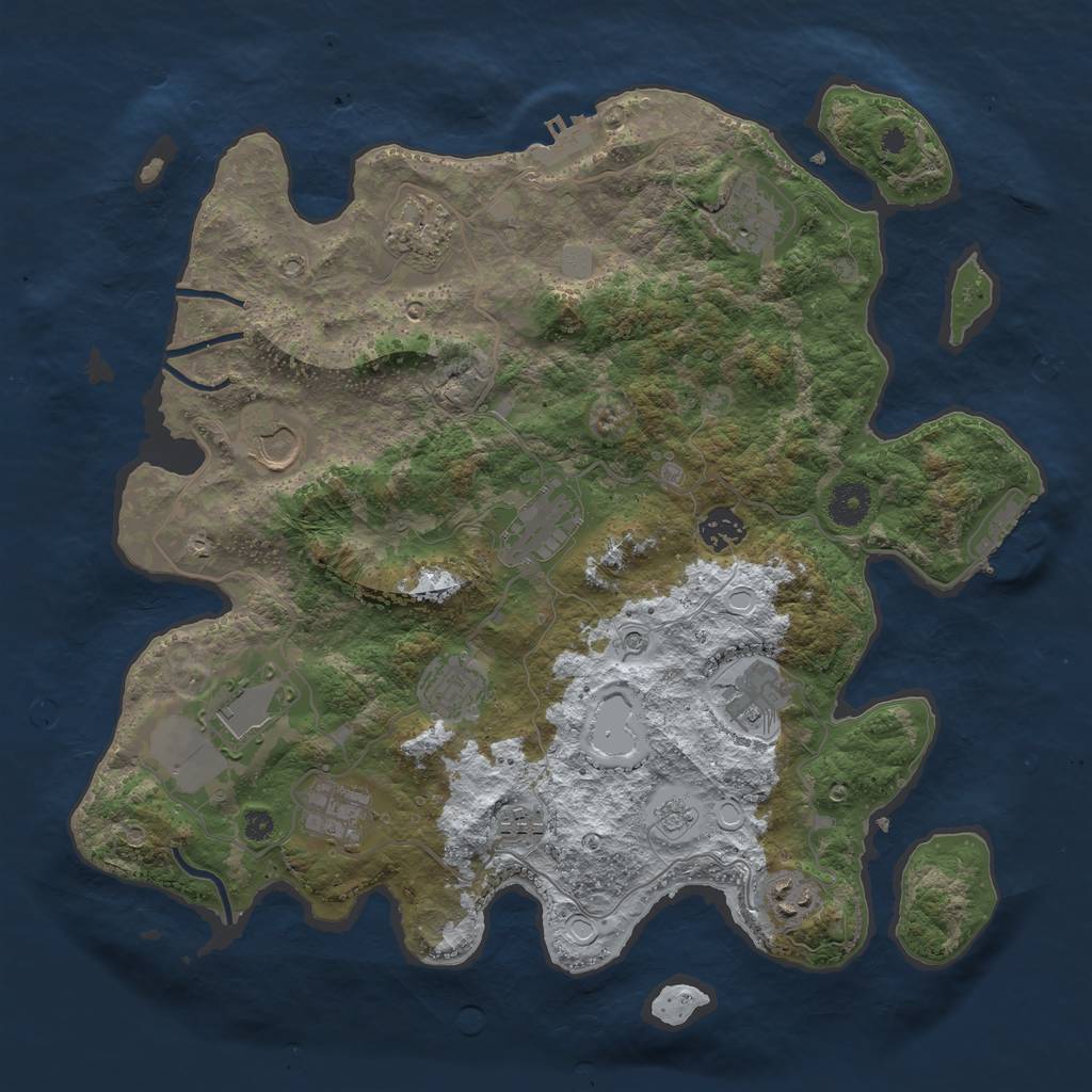 Rust Map: Procedural Map, Size: 3750, Seed: 1457646682, 20 Monuments
