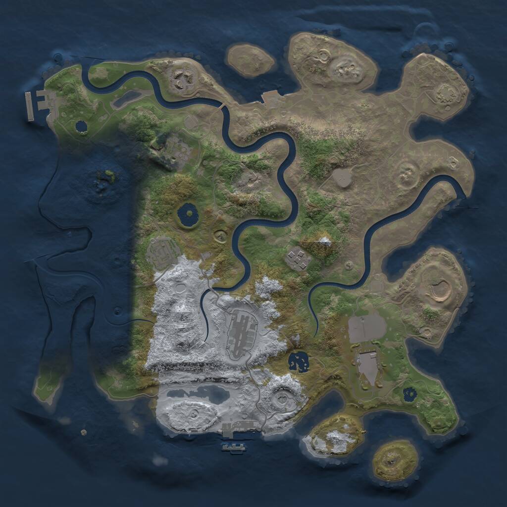 Rust Map: Procedural Map, Size: 3500, Seed: 21306, 13 Monuments