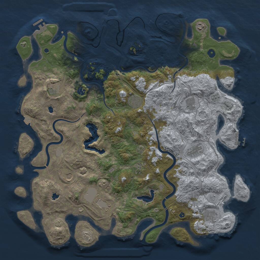 Rust Map: Procedural Map, Size: 4800, Seed: 1056967195, 17 Monuments