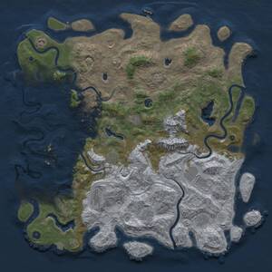 Thumbnail Rust Map: Procedural Map, Size: 5000, Seed: 1338, 17 Monuments