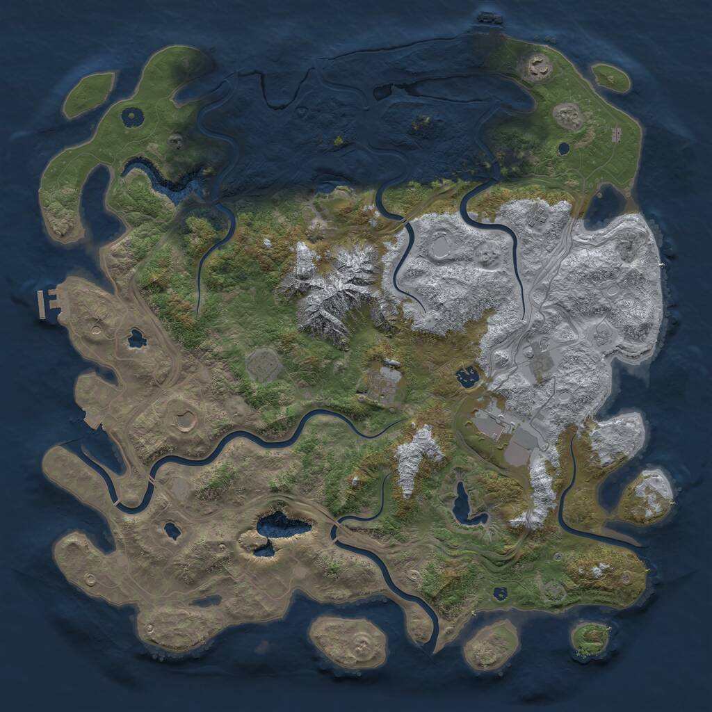 Rust Map: Procedural Map, Size: 5000, Seed: 6752, 14 Monuments
