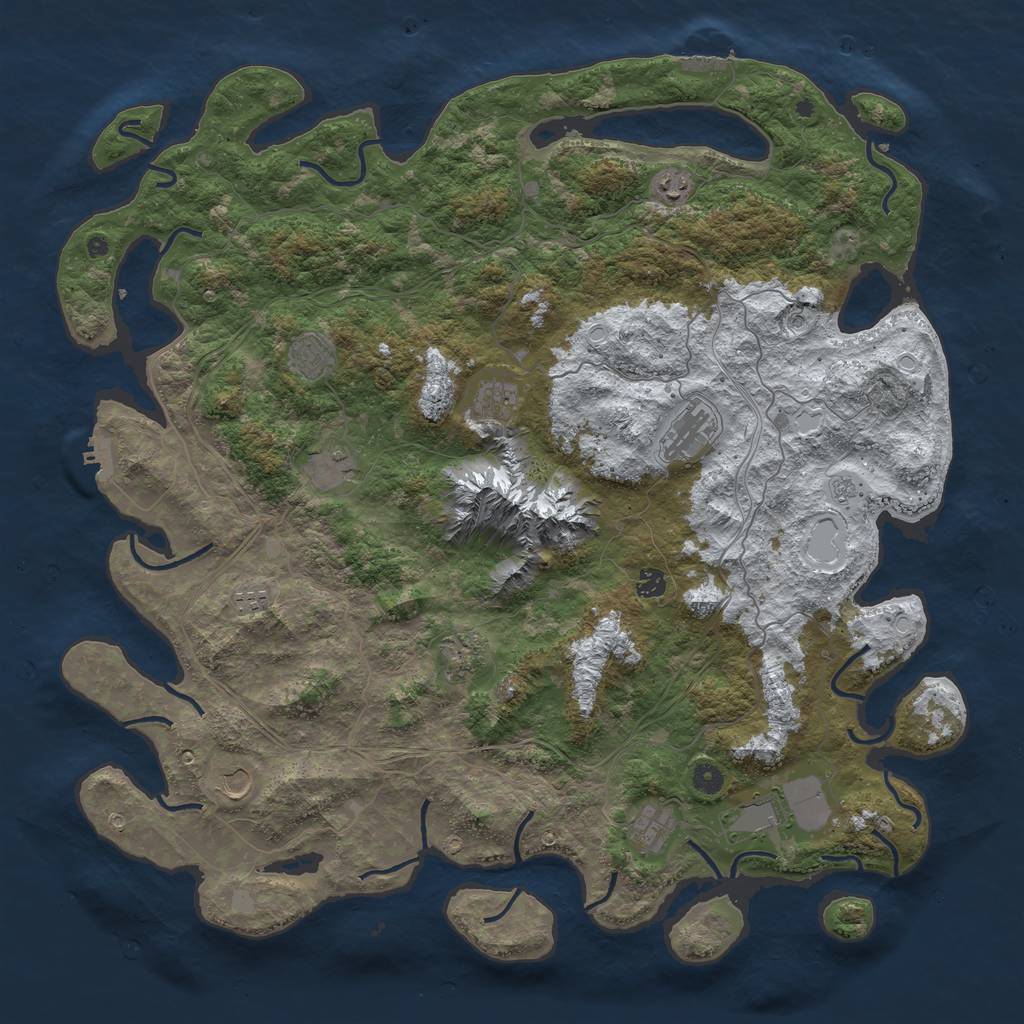 Rust Map: Procedural Map, Size: 5000, Seed: 6752, 20 Monuments