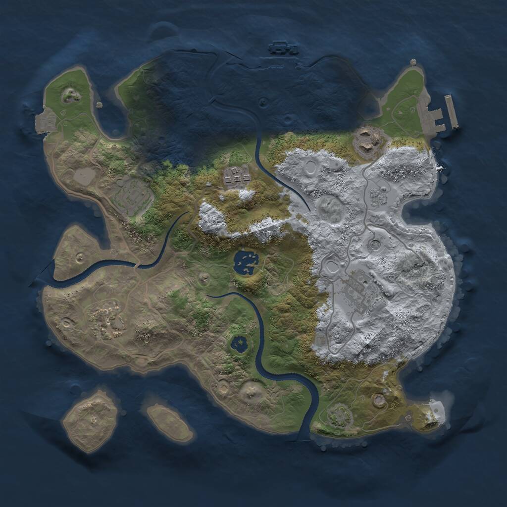 Rust Map: Procedural Map, Size: 3034, Seed: 17000, 12 Monuments