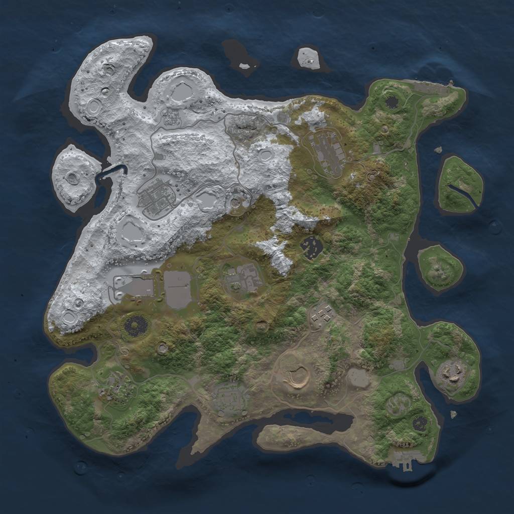 Rust Map: Procedural Map, Size: 3500, Seed: 1848509533, 19 Monuments
