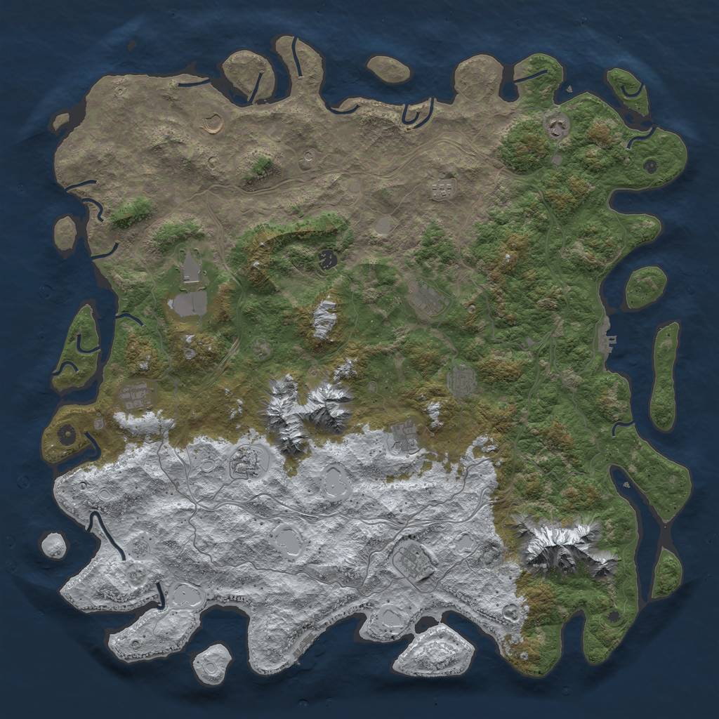 Rust Map: Procedural Map, Size: 5500, Seed: 2070, 20 Monuments