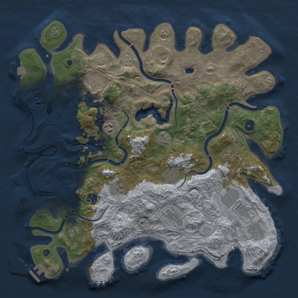 Rust Map: Procedural Map, Size: 4250, Seed: 181878867, 16 Monuments