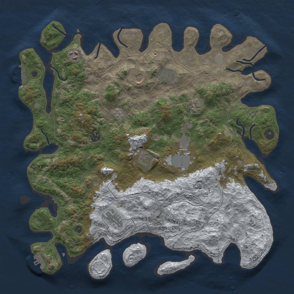 Rust Map: Procedural Map, Size: 4250, Seed: 181878867, 18 Monuments