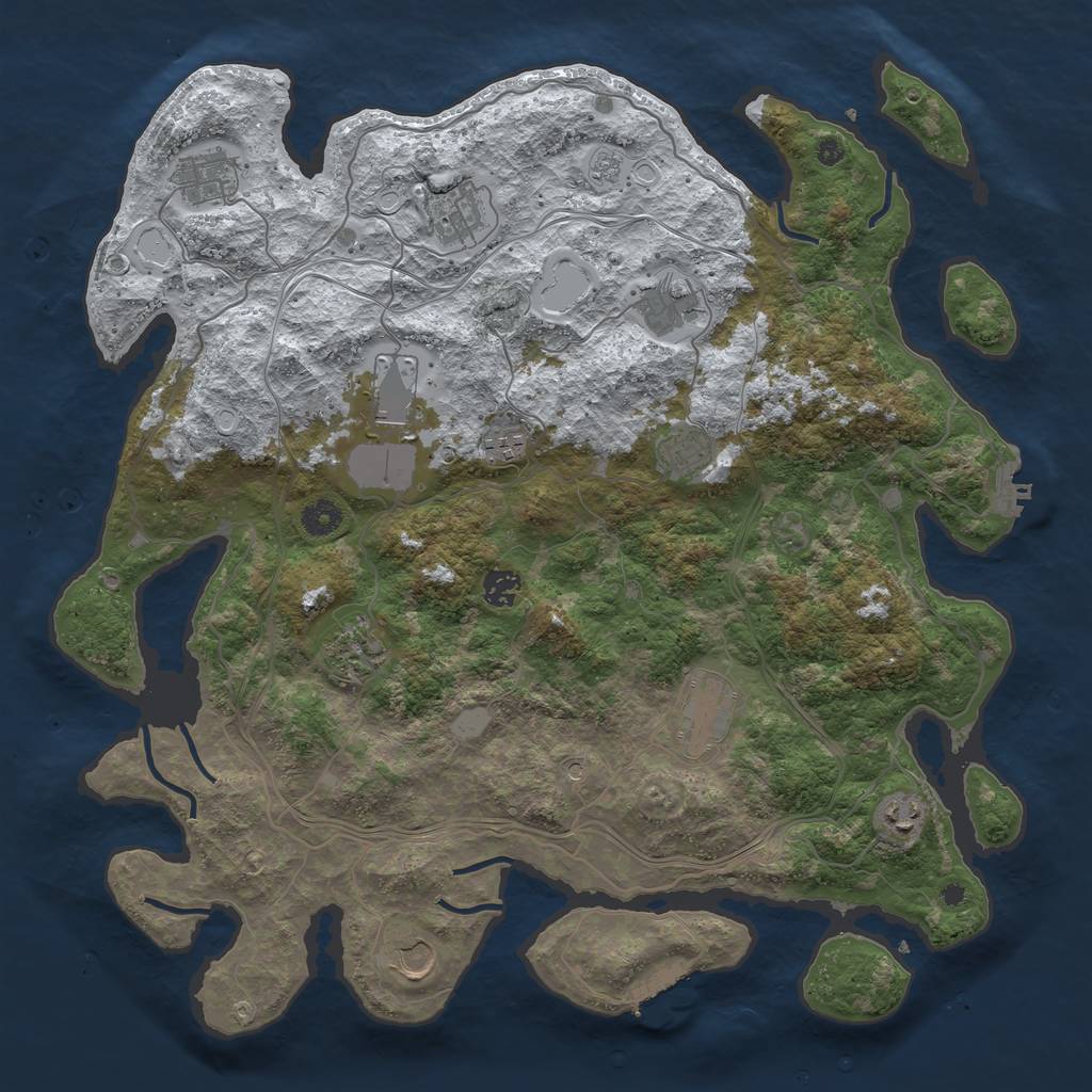 Rust Map: Procedural Map, Size: 4250, Seed: 1980665860, 20 Monuments