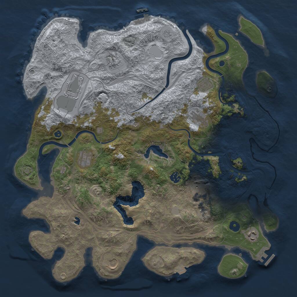 Rust Map: Procedural Map, Size: 4250, Seed: 1980665860, 16 Monuments
