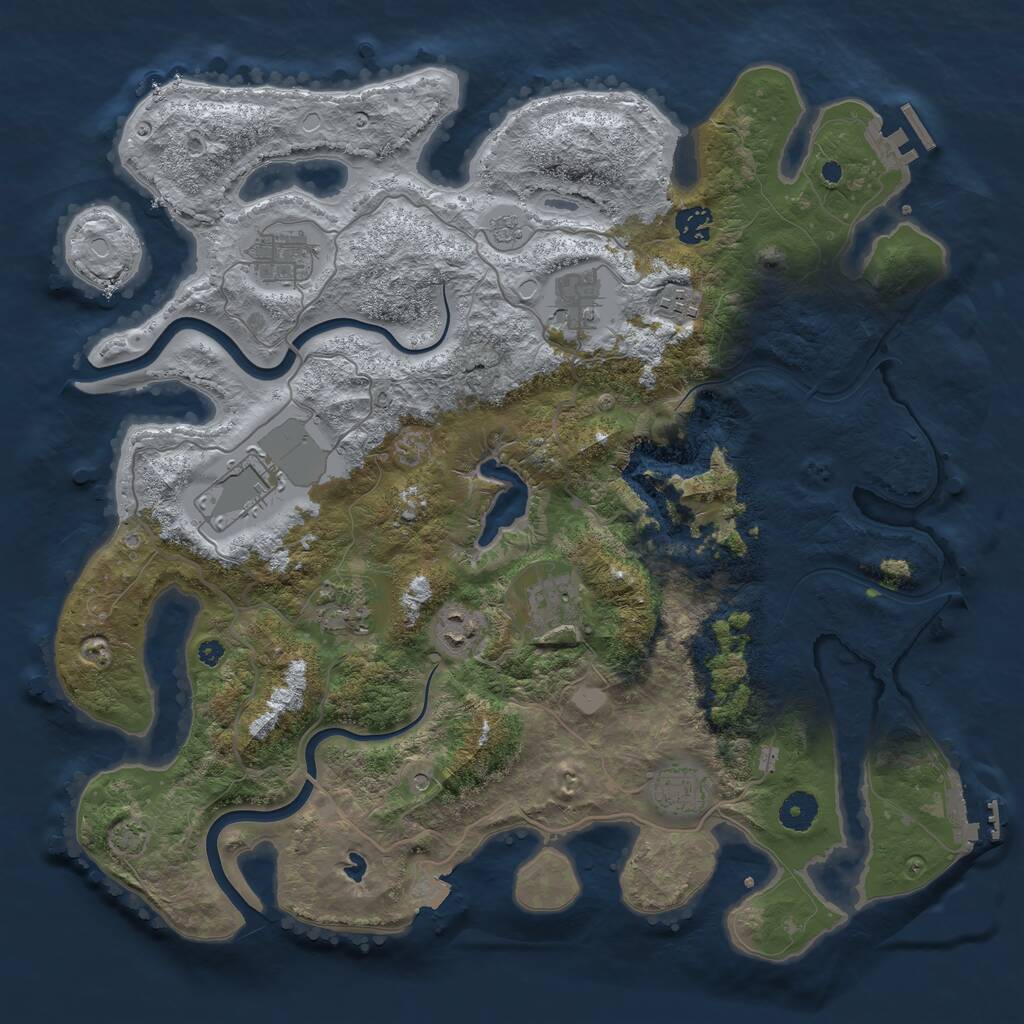 Rust Map: Procedural Map, Size: 4000, Seed: 793453326, 15 Monuments