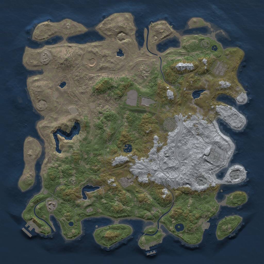 Rust Map: Procedural Map, Size: 4500, Seed: 1464272948, 16 Monuments