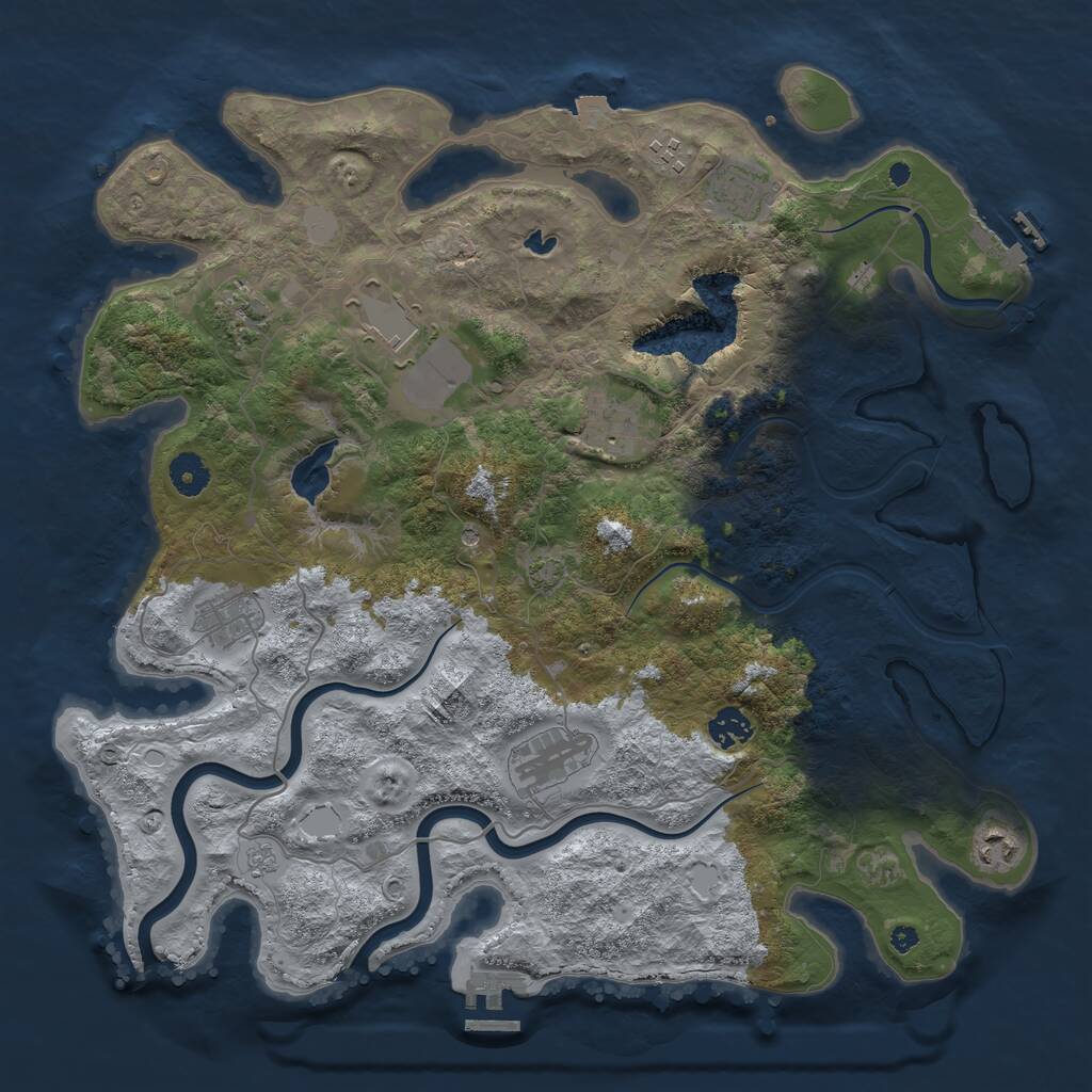 Rust Map: Procedural Map, Size: 4000, Seed: 1915119662, 15 Monuments