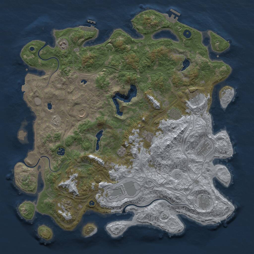 Rust Map: Procedural Map, Size: 4700, Seed: 1996647371, 17 Monuments