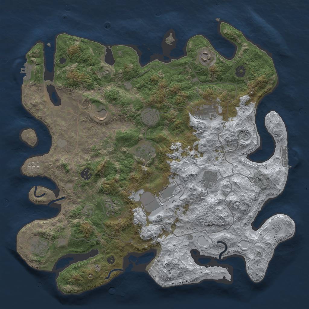 Rust Map: Procedural Map, Size: 4000, Seed: 1267553233, 20 Monuments