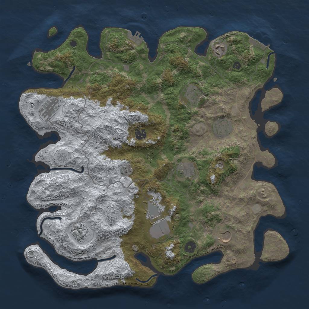Rust Map: Procedural Map, Size: 4000, Seed: 951333017, 19 Monuments