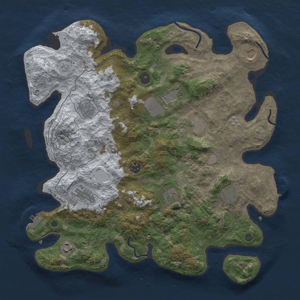 Rust Map: Procedural Map, Size: 4000, Seed: 252341332, 19 Monuments