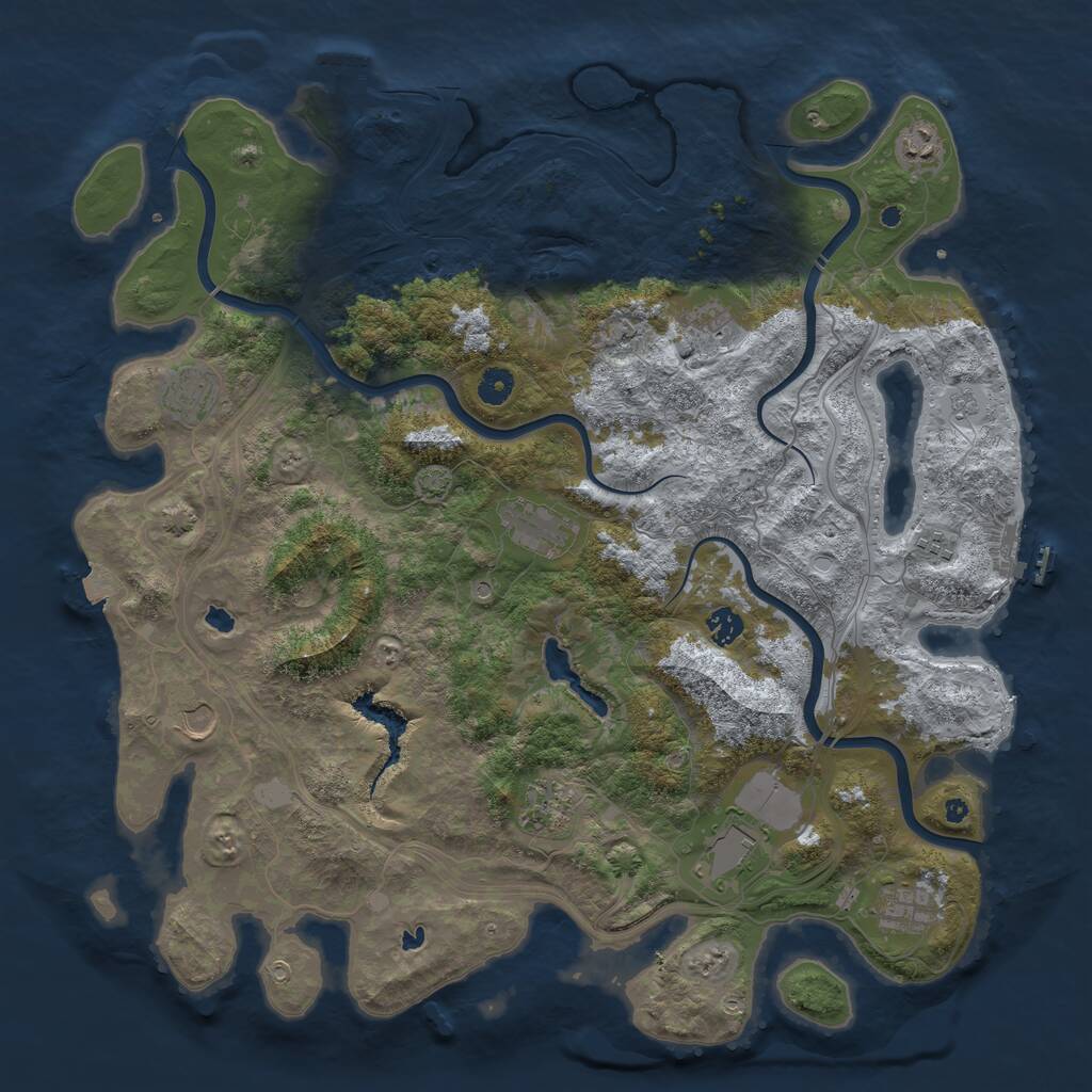 Rust Map: Procedural Map, Size: 4500, Seed: 1629502141, 16 Monuments
