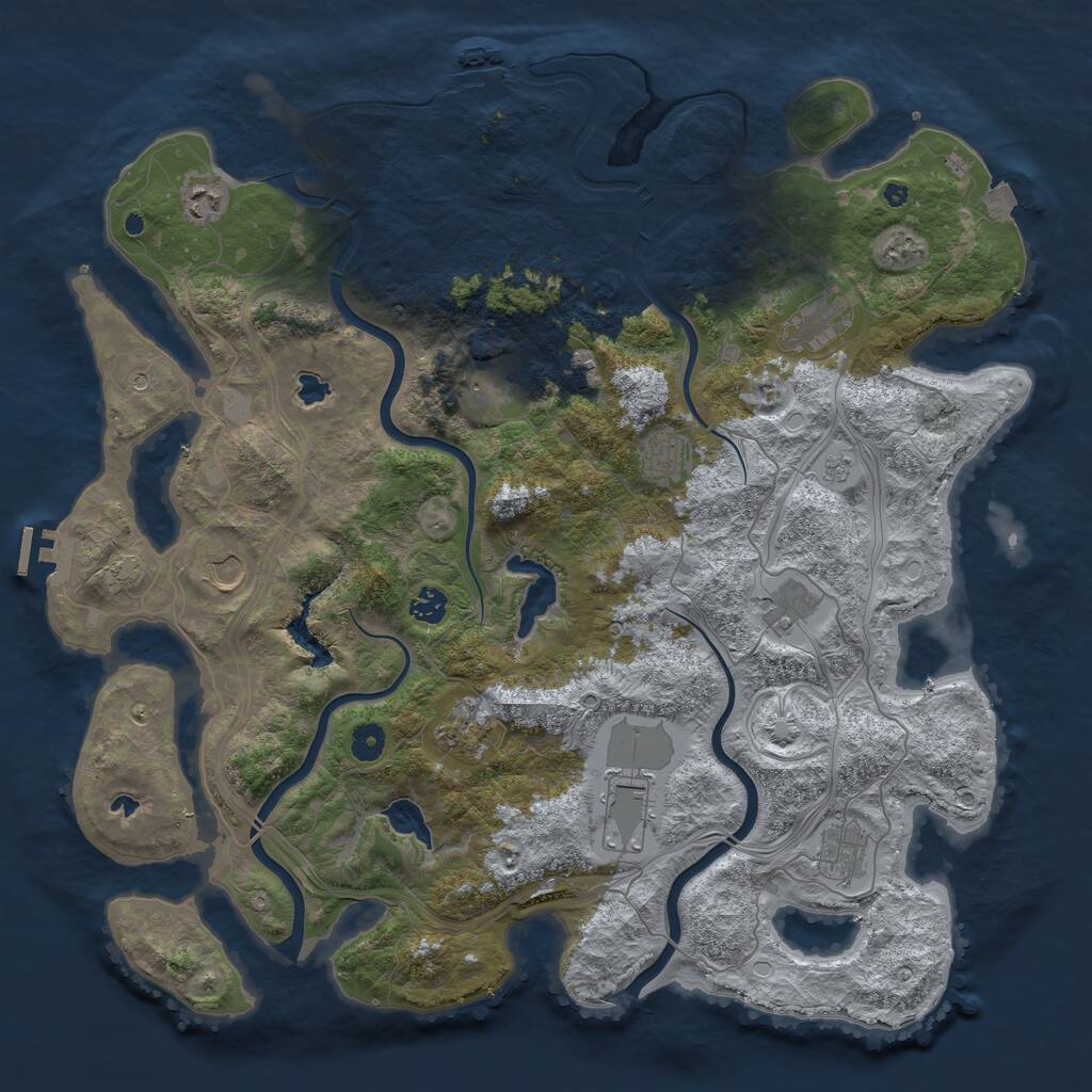 Rust Map: Procedural Map, Size: 4500, Seed: 528064095, 17 Monuments