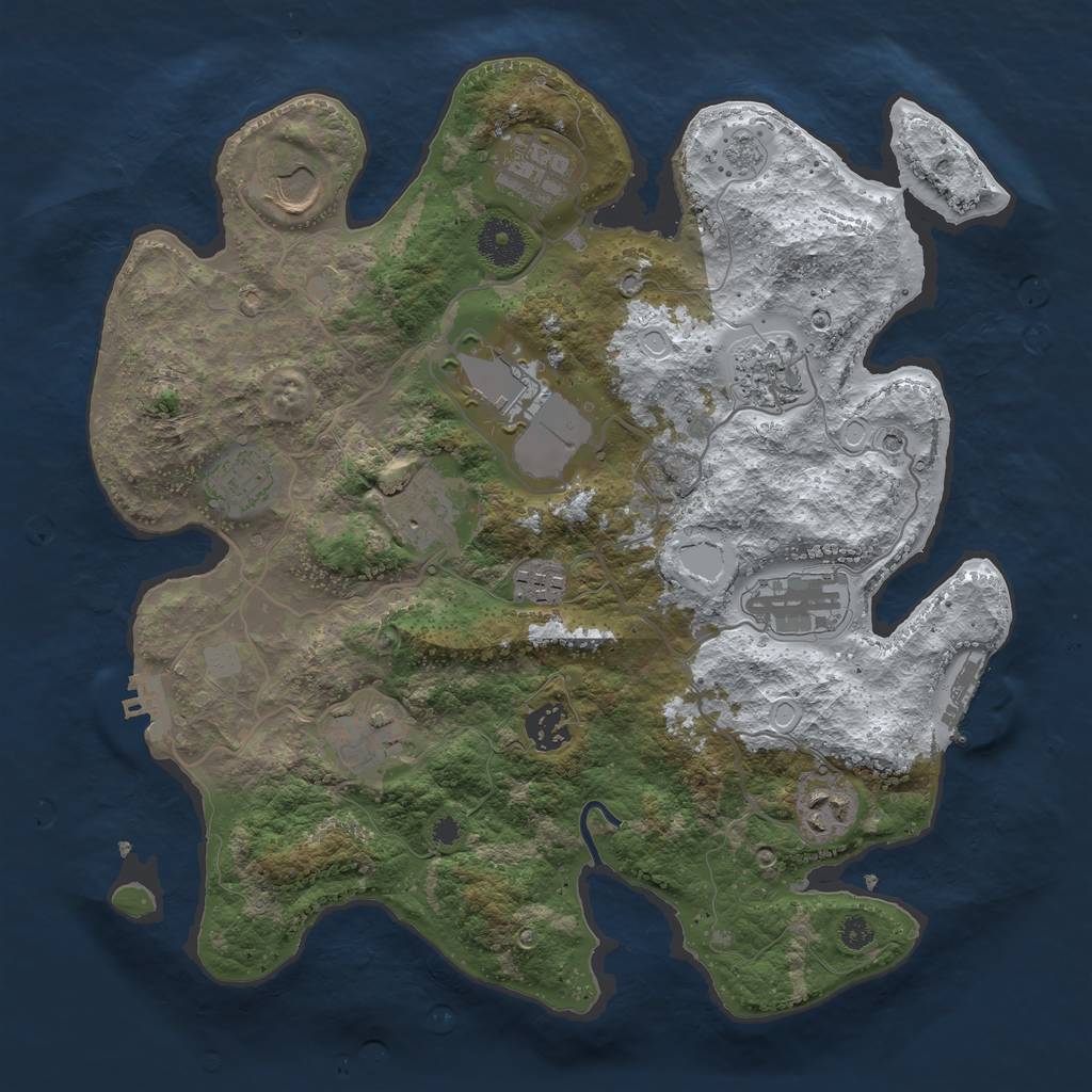 Rust Map: Procedural Map, Size: 3500, Seed: 1614479915, 20 Monuments