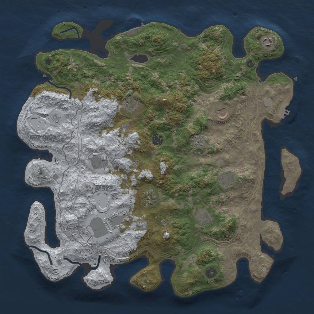 Rust Map: Procedural Map, Size: 4250, Seed: 1177455486, 19 Monuments