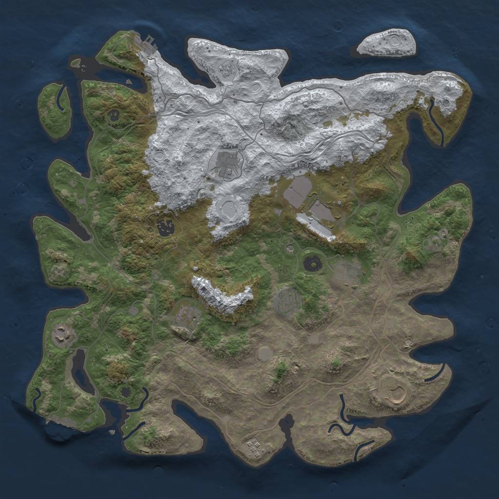 Rust Map: Procedural Map, Size: 4250, Seed: 183370080, 18 Monuments