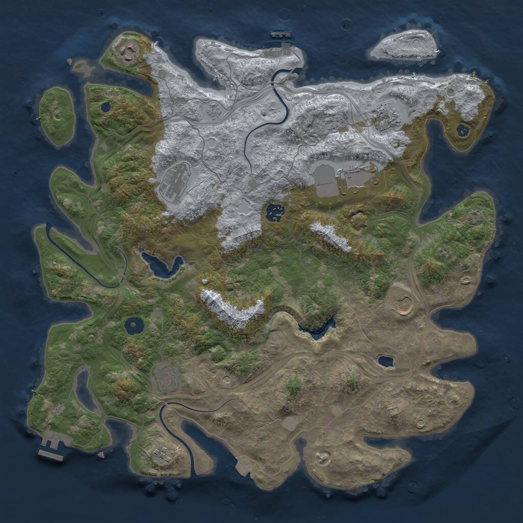 Rust Map: Procedural Map, Size: 4250, Seed: 183370080, 14 Monuments