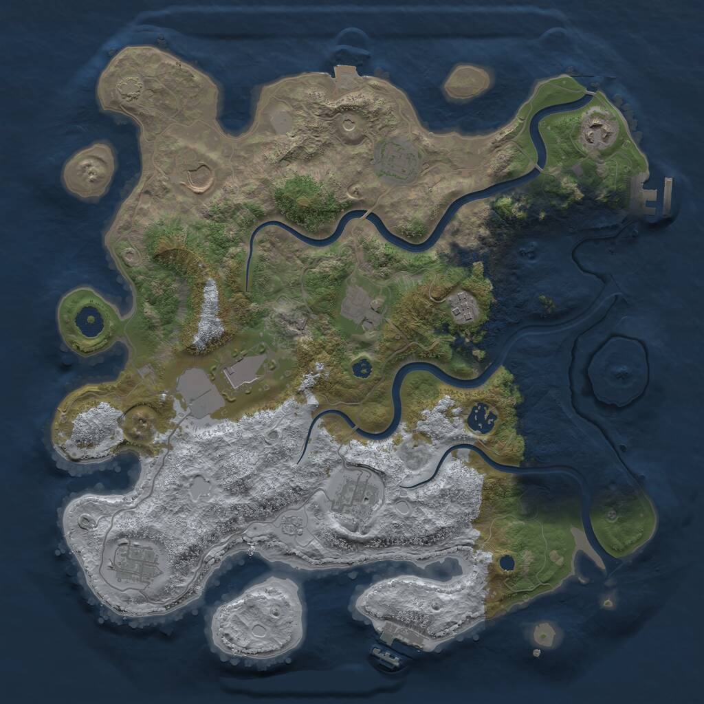 Rust Map: Procedural Map, Size: 3700, Seed: 488057352, 15 Monuments