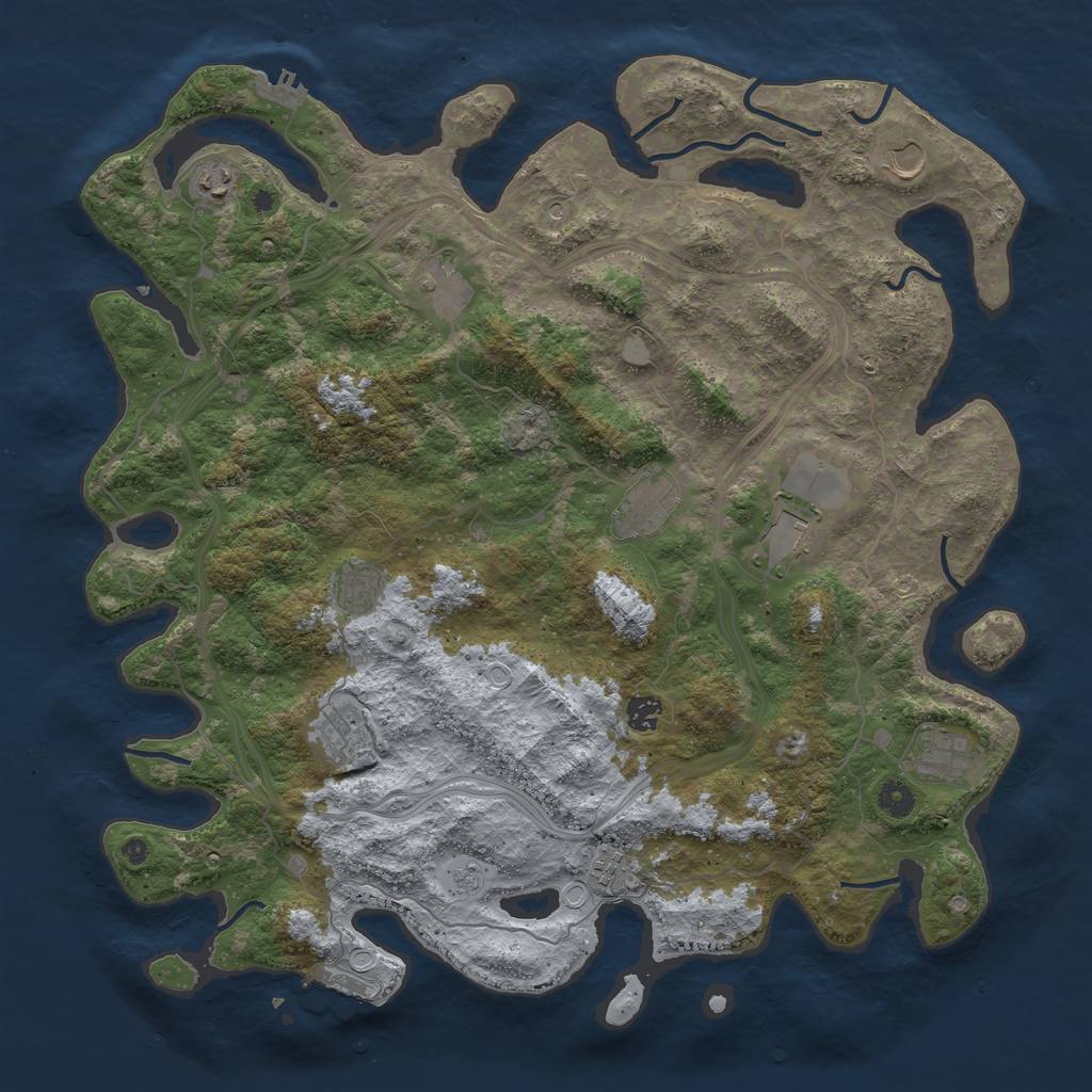 Rust Map: Procedural Map, Size: 4500, Seed: 1088248222, 19 Monuments