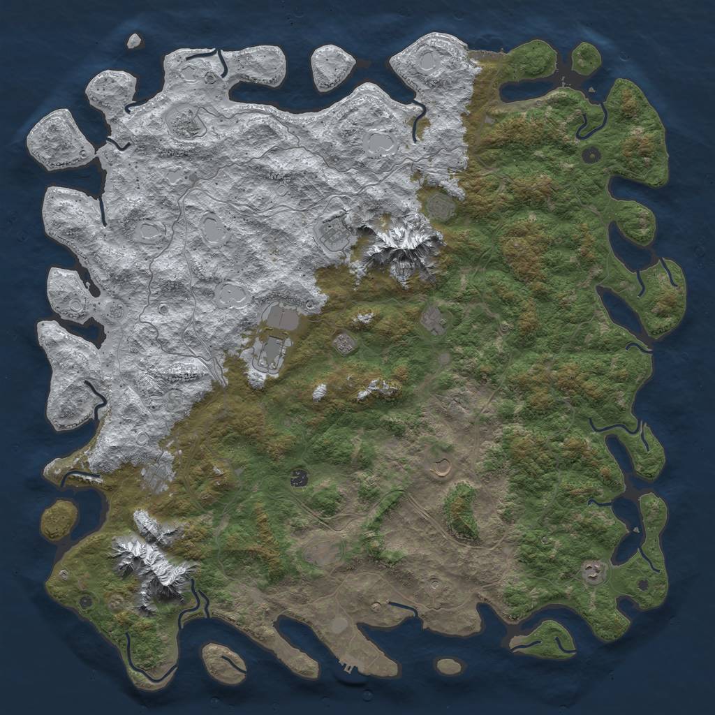 Rust Map: Procedural Map, Size: 6000, Seed: 881723182, 20 Monuments