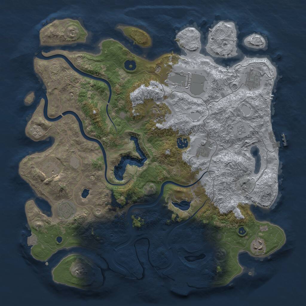 Rust Map: Procedural Map, Size: 4000, Seed: 1627393164, 15 Monuments