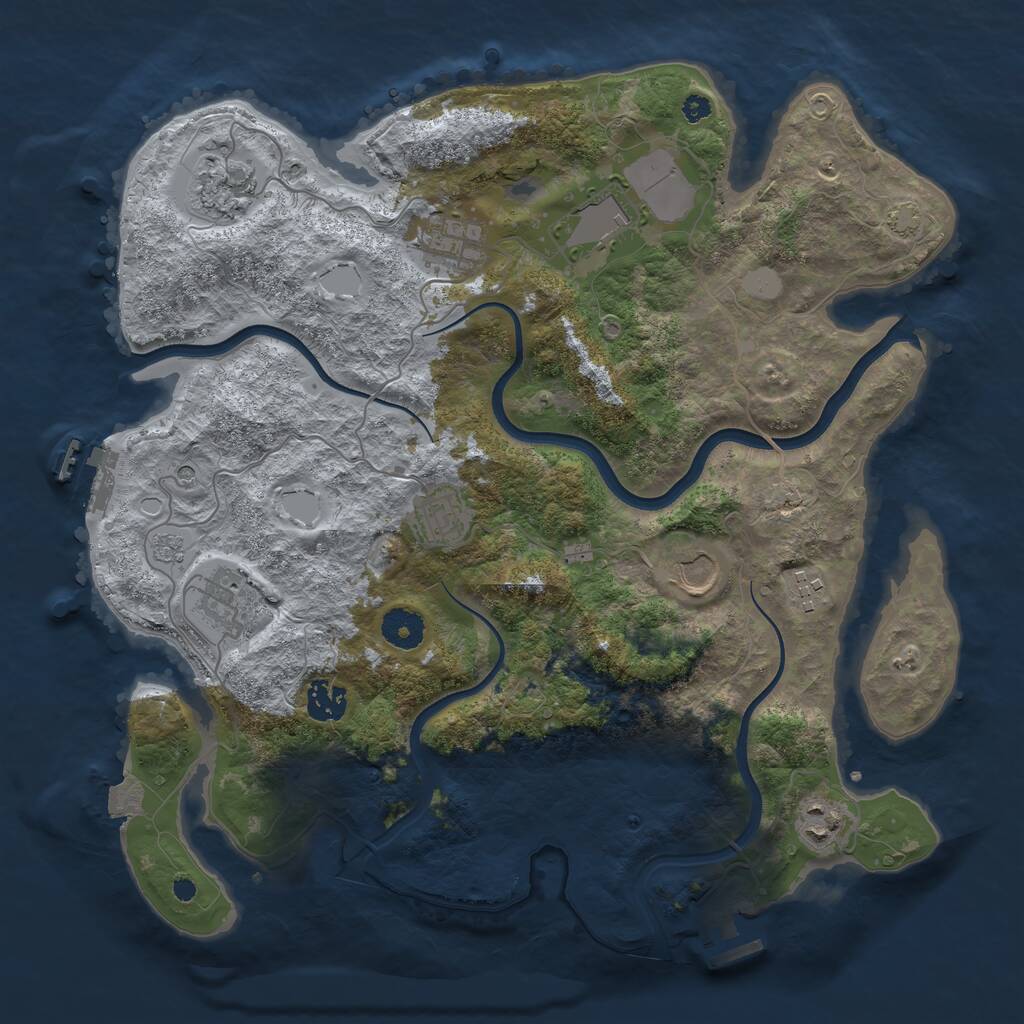Rust Map: Procedural Map, Size: 3700, Seed: 926132764, 15 Monuments