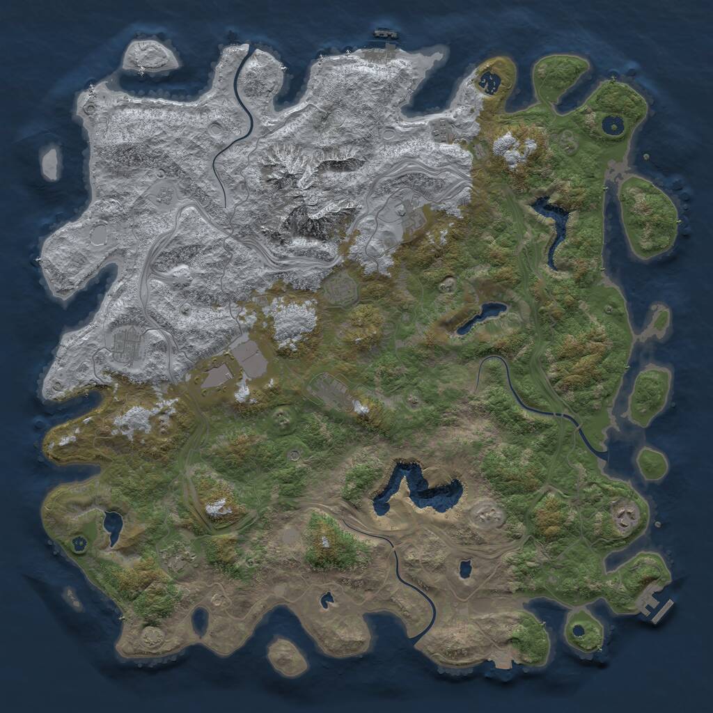 Rust Map: Procedural Map, Size: 5000, Seed: 476806321, 15 Monuments