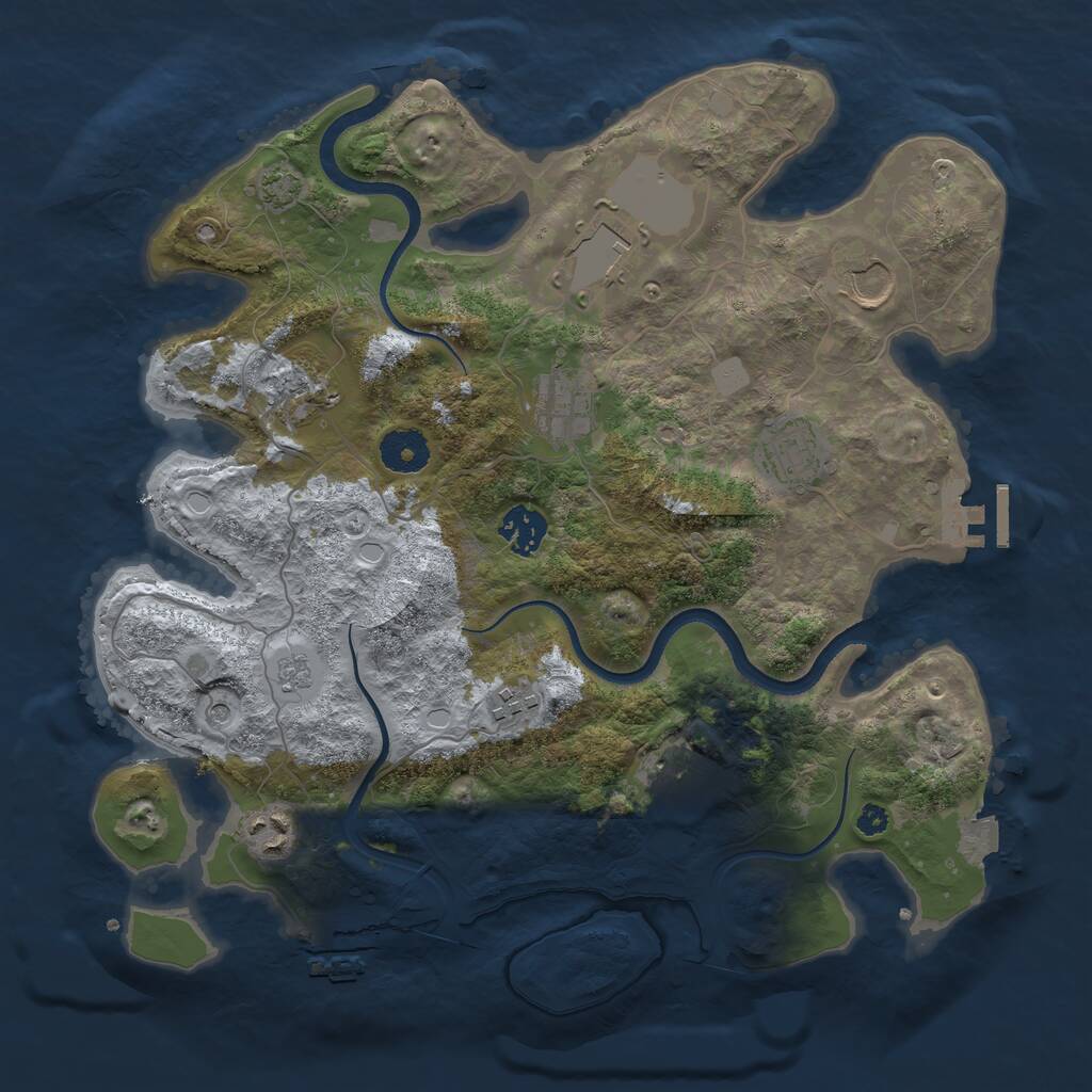 Rust Map: Procedural Map, Size: 3500, Seed: 116972787, 15 Monuments