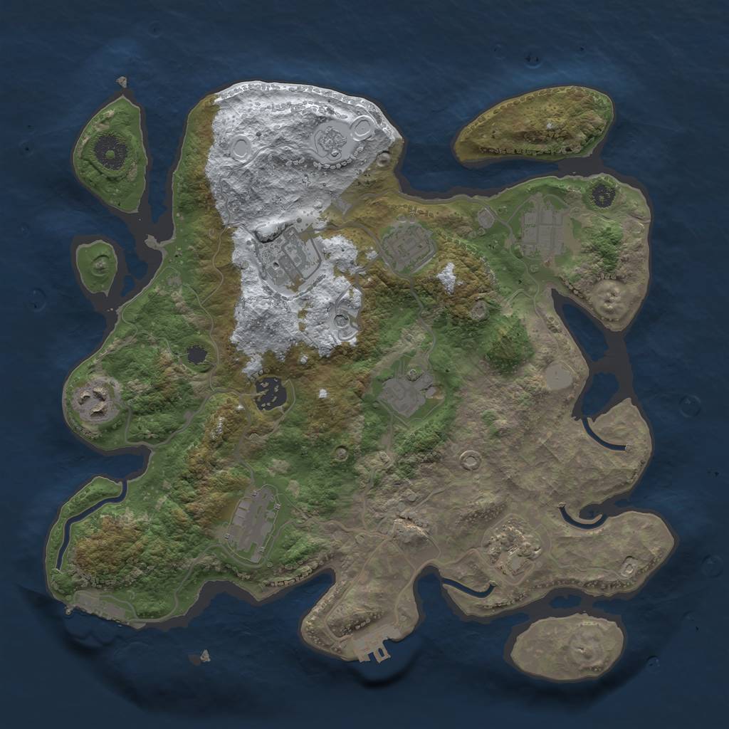 Rust Map: Procedural Map, Size: 3250, Seed: 139689215, 17 Monuments