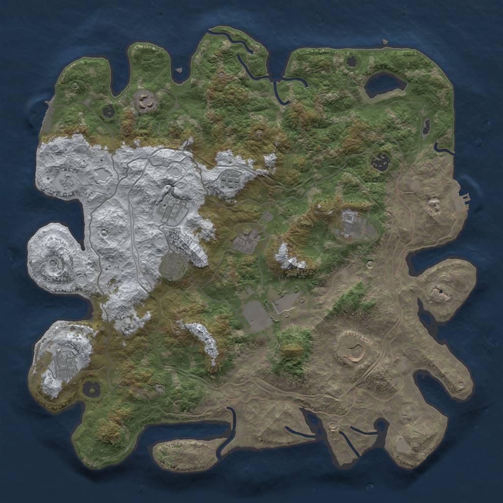 Rust Map: Procedural Map, Size: 4250, Seed: 61, 19 Monuments