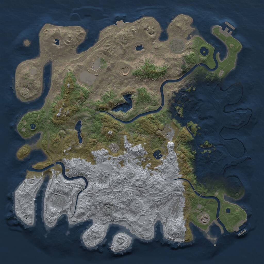 Rust Map: Procedural Map, Size: 4500, Seed: 202206021, 16 Monuments