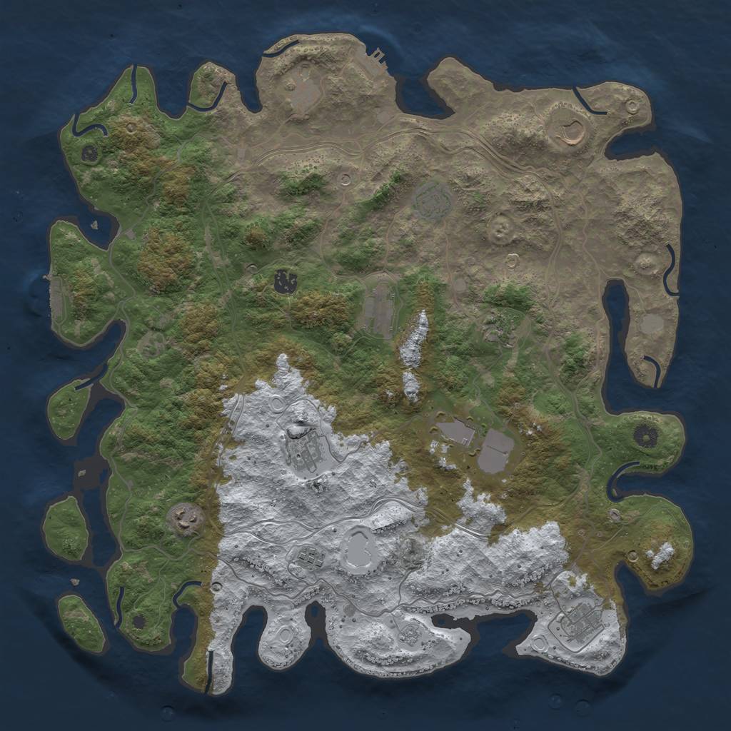 Rust Map: Procedural Map, Size: 4500, Seed: 430549938, 20 Monuments