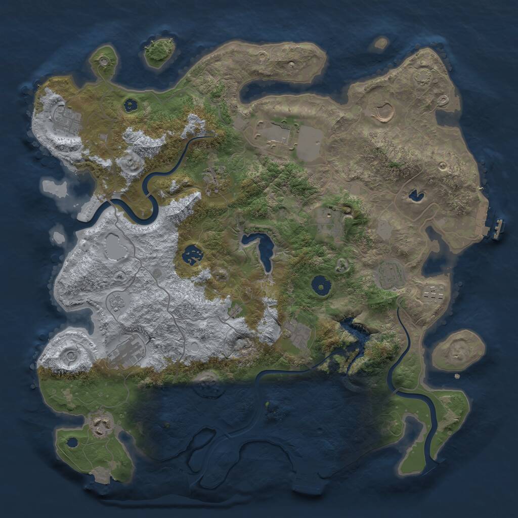 Rust Map: Procedural Map, Size: 4000, Seed: 16456156, 17 Monuments
