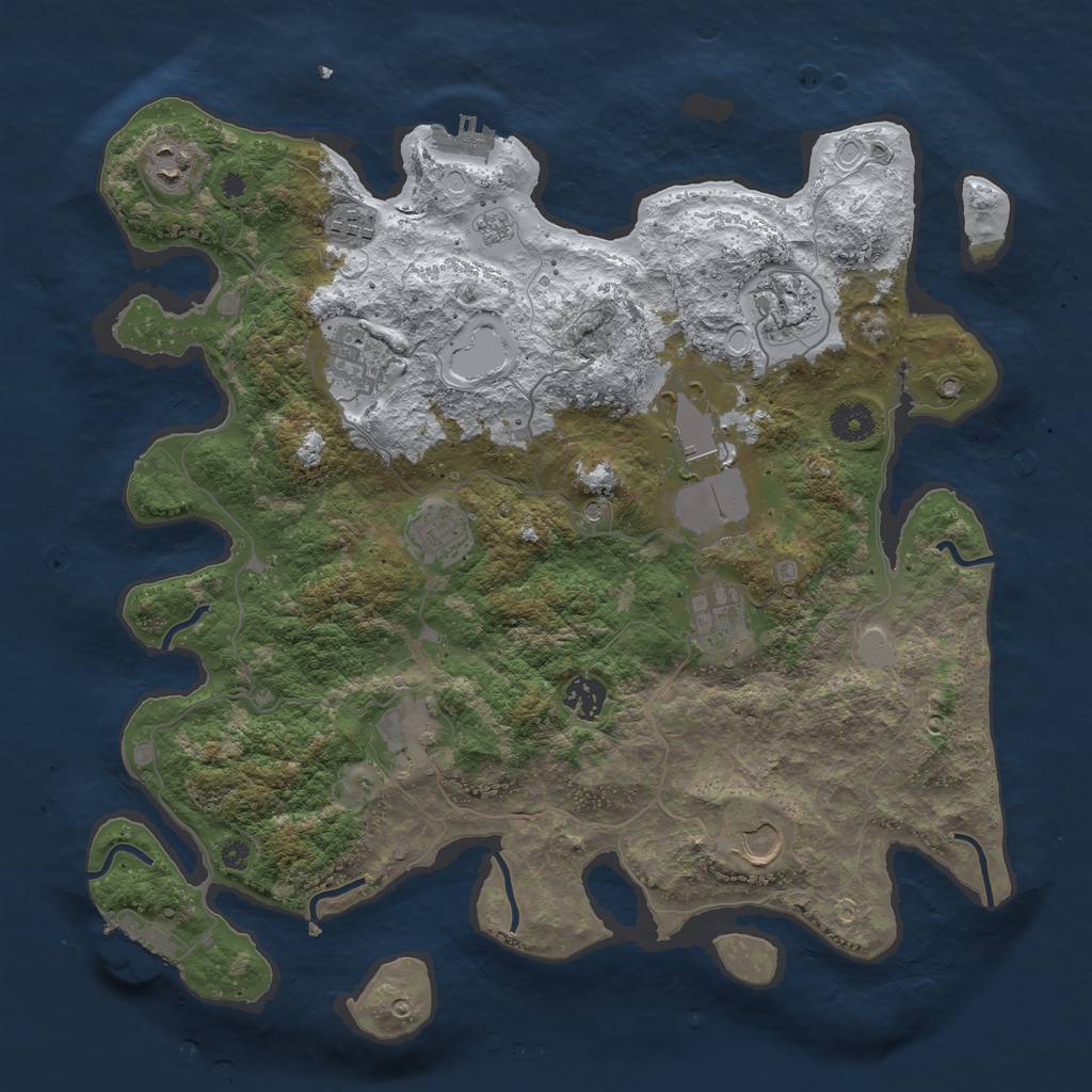 Rust Map: Procedural Map, Size: 3850, Seed: 430603118, 19 Monuments