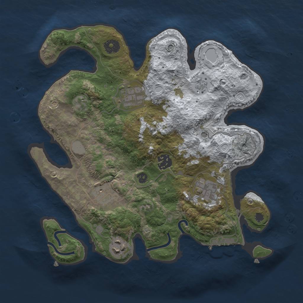 Rust Map: Procedural Map, Size: 3000, Seed: 1018978732, 13 Monuments