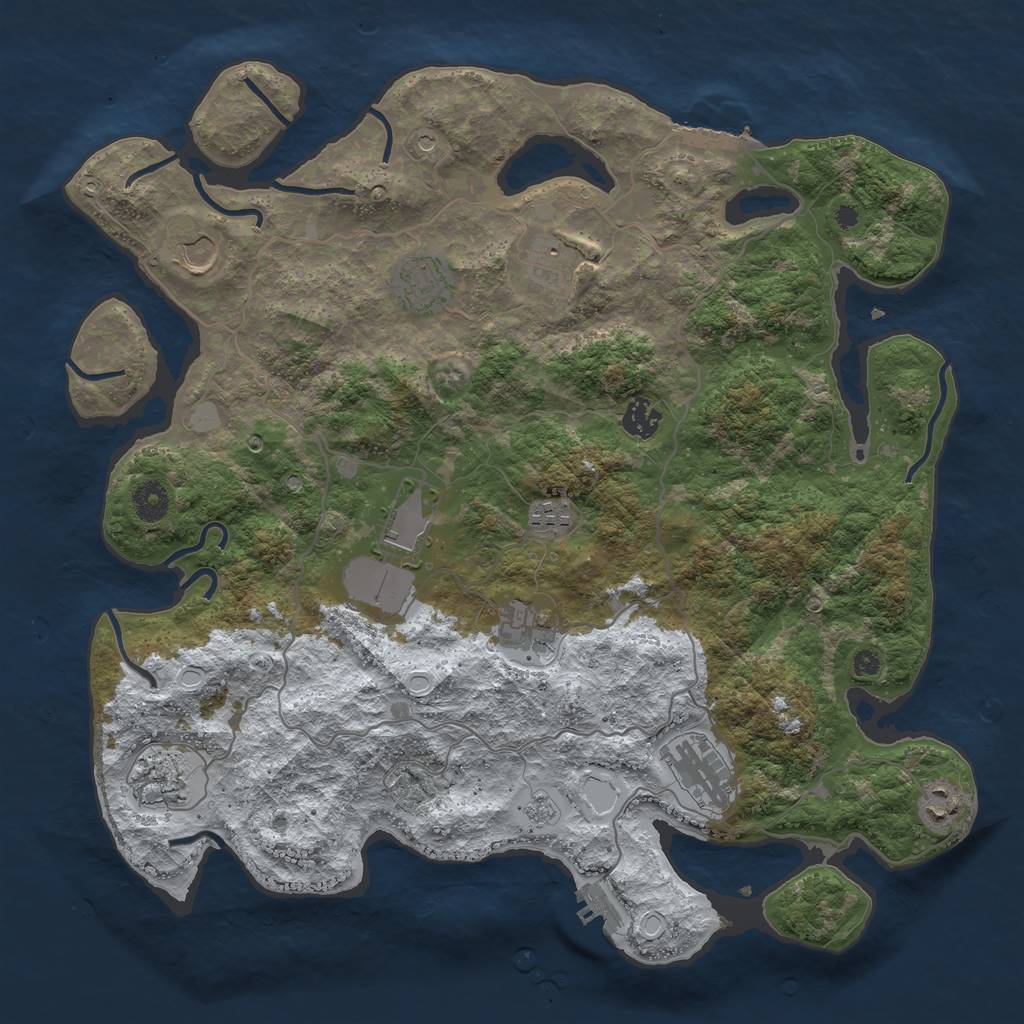 Rust Map: Procedural Map, Size: 4000, Seed: 1510542900, 19 Monuments