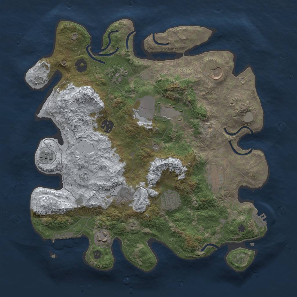 Rust Map: Procedural Map, Size: 3500, Seed: 204, 18 Monuments