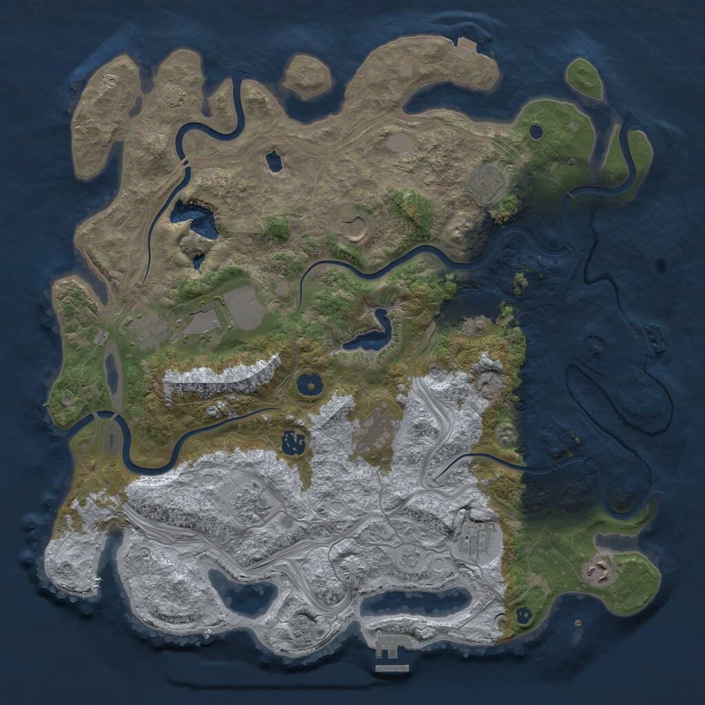 Rust Map: Procedural Map, Size: 4250, Seed: 2087704593, 17 Monuments