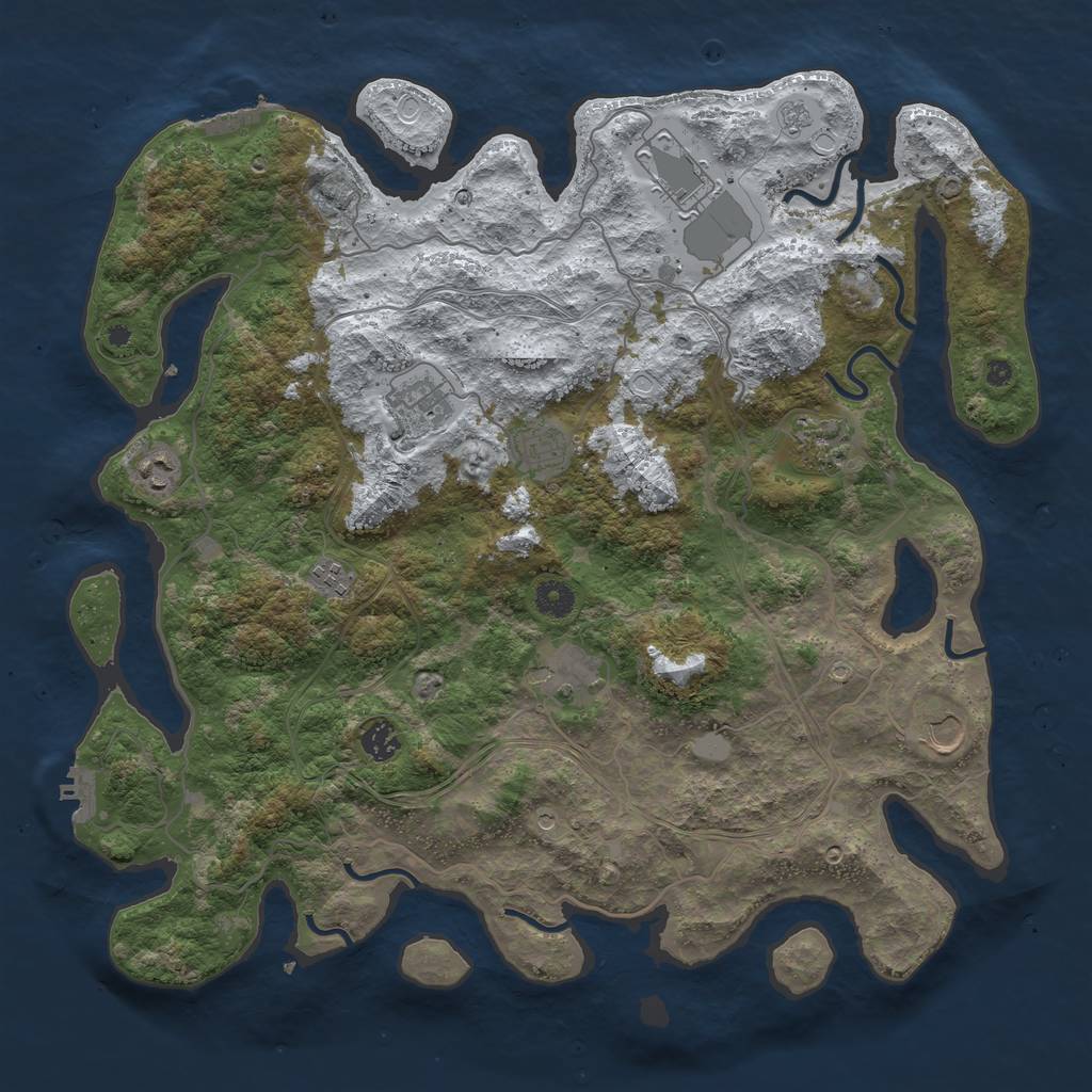 Rust Map: Procedural Map, Size: 4250, Seed: 269, 18 Monuments