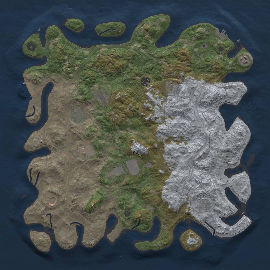 Rust Map: Procedural Map, Size: 4500, Seed: 564793325, 20 Monuments