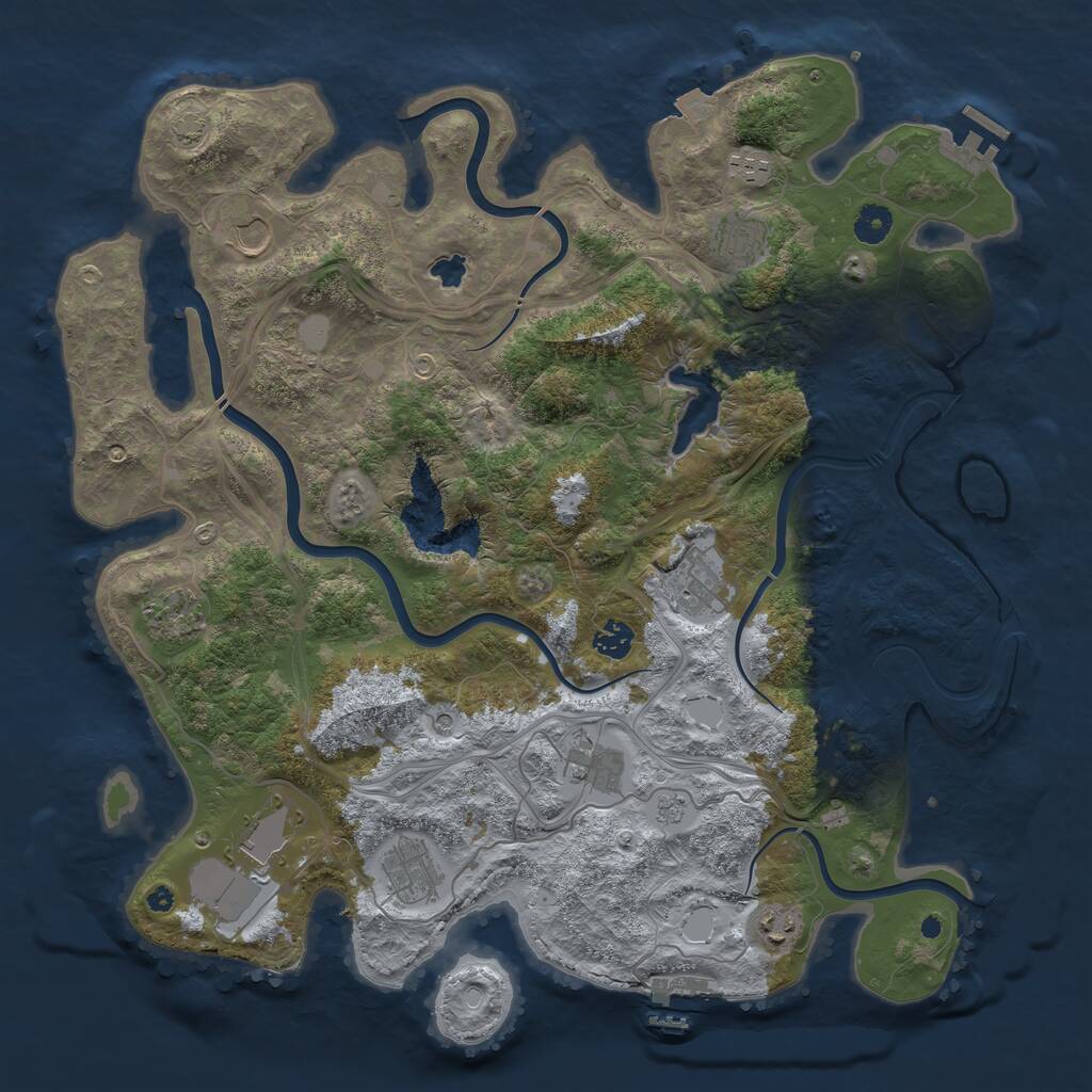 Rust Map: Procedural Map, Size: 4250, Seed: 134645418, 16 Monuments